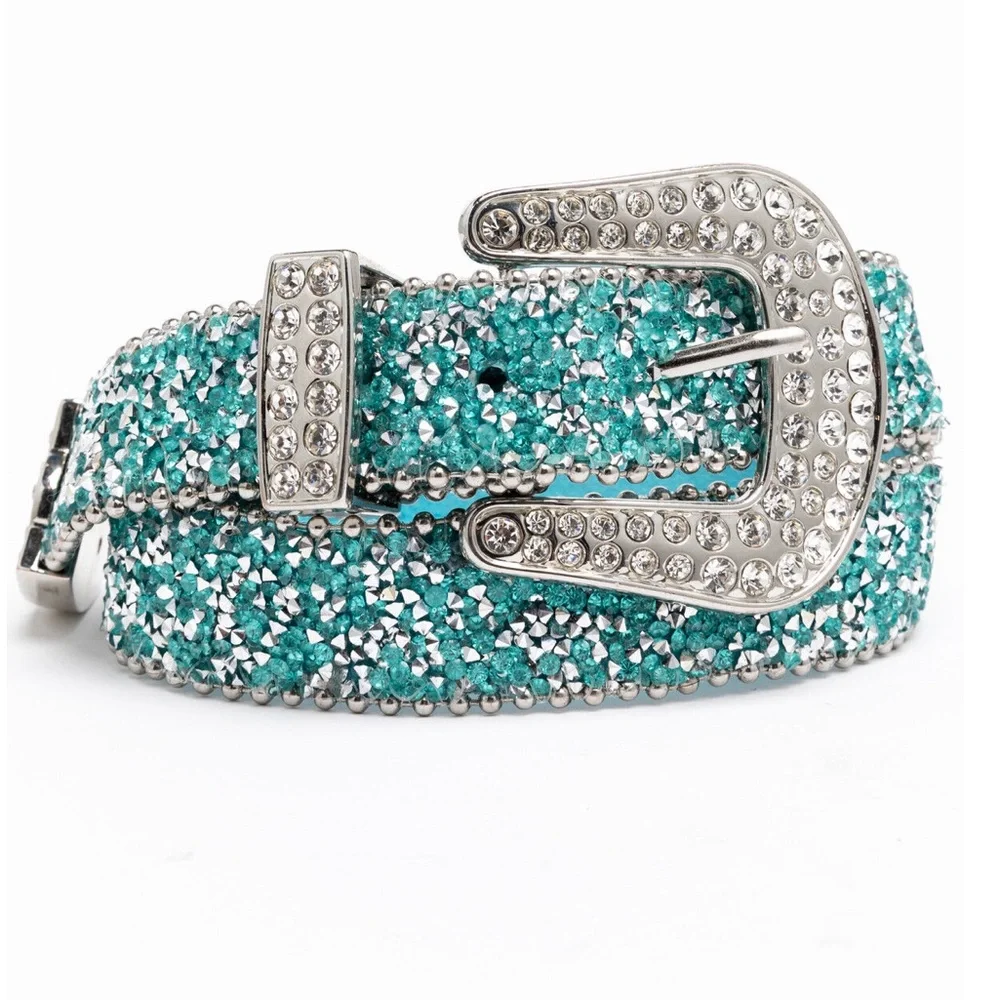 Shyanne Turquoise and Silver Rhinestone Belt